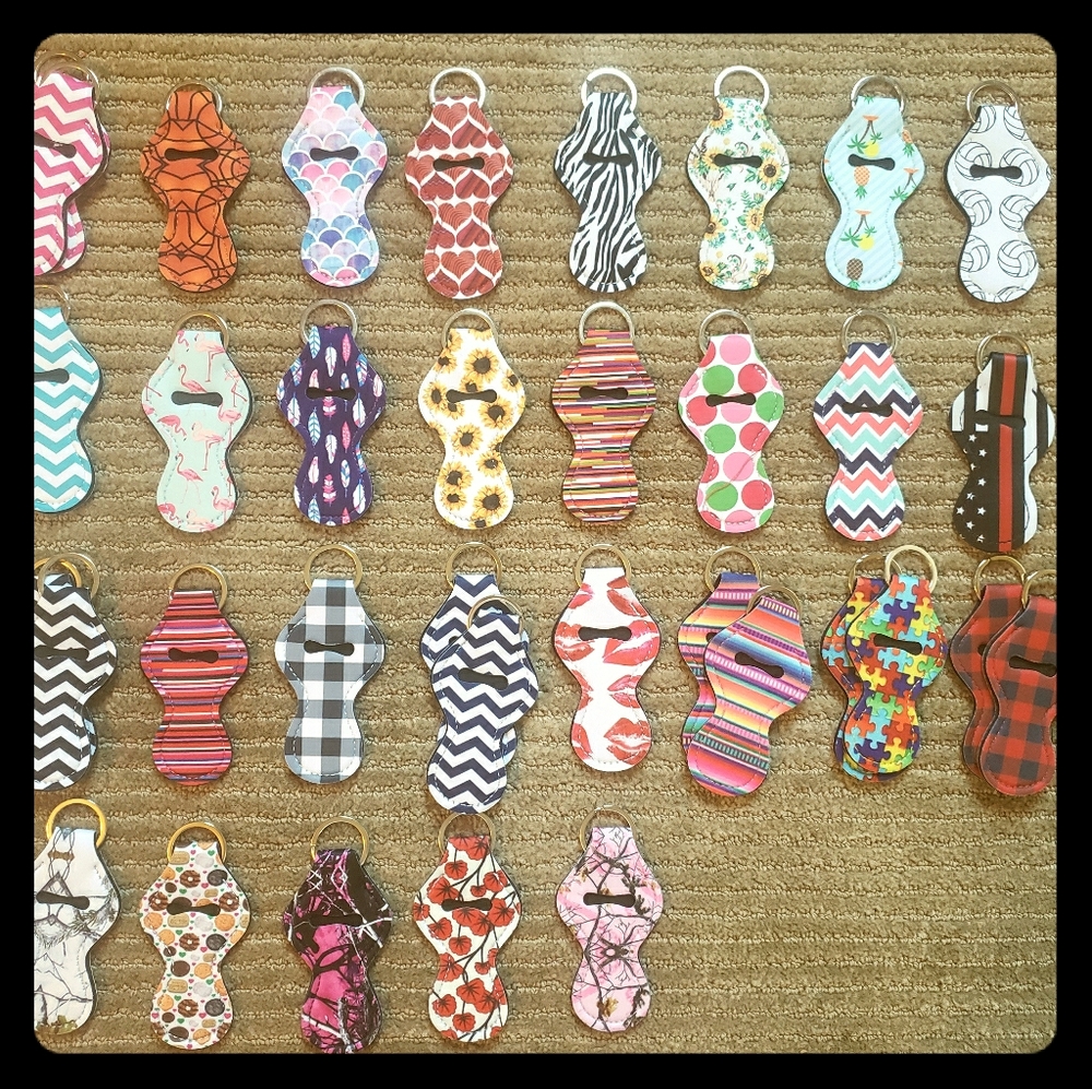 Keychain chapstick holders